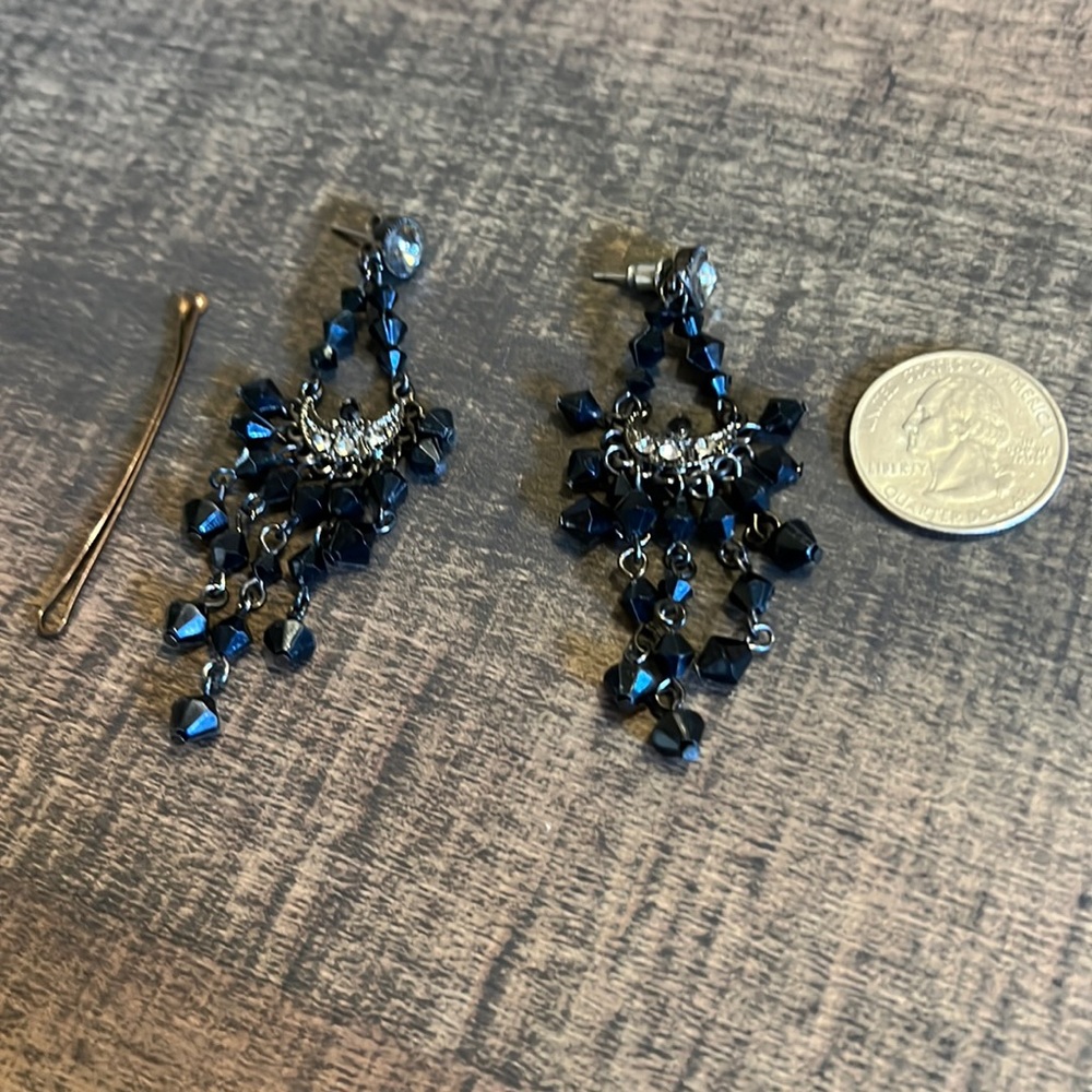 Black chandelier, earrings